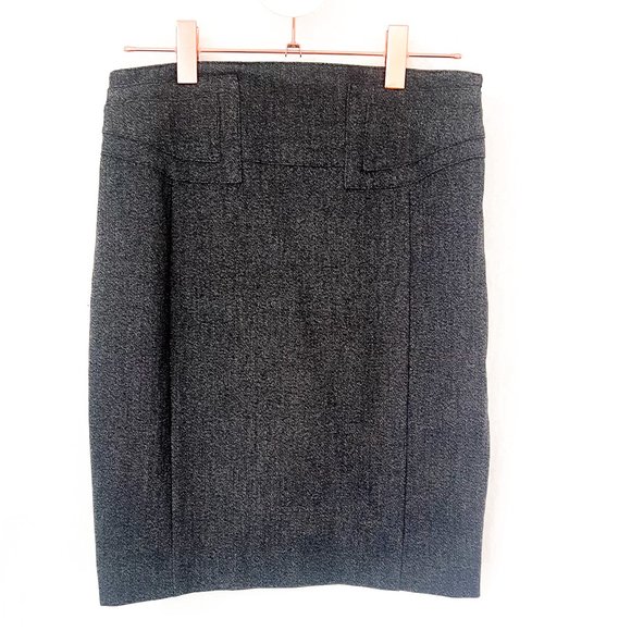 express dark grey pencil skirt w/side zip 6 - Picture 2 of 7